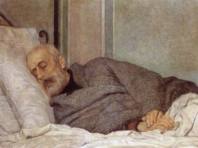 Sylvestro Lega Giuseppe Mazzini on his Death Bed Norge oil painting art